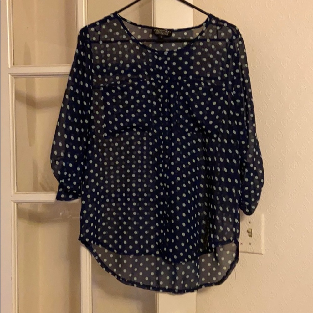 Papermoon Large sheer polka dot blouse.